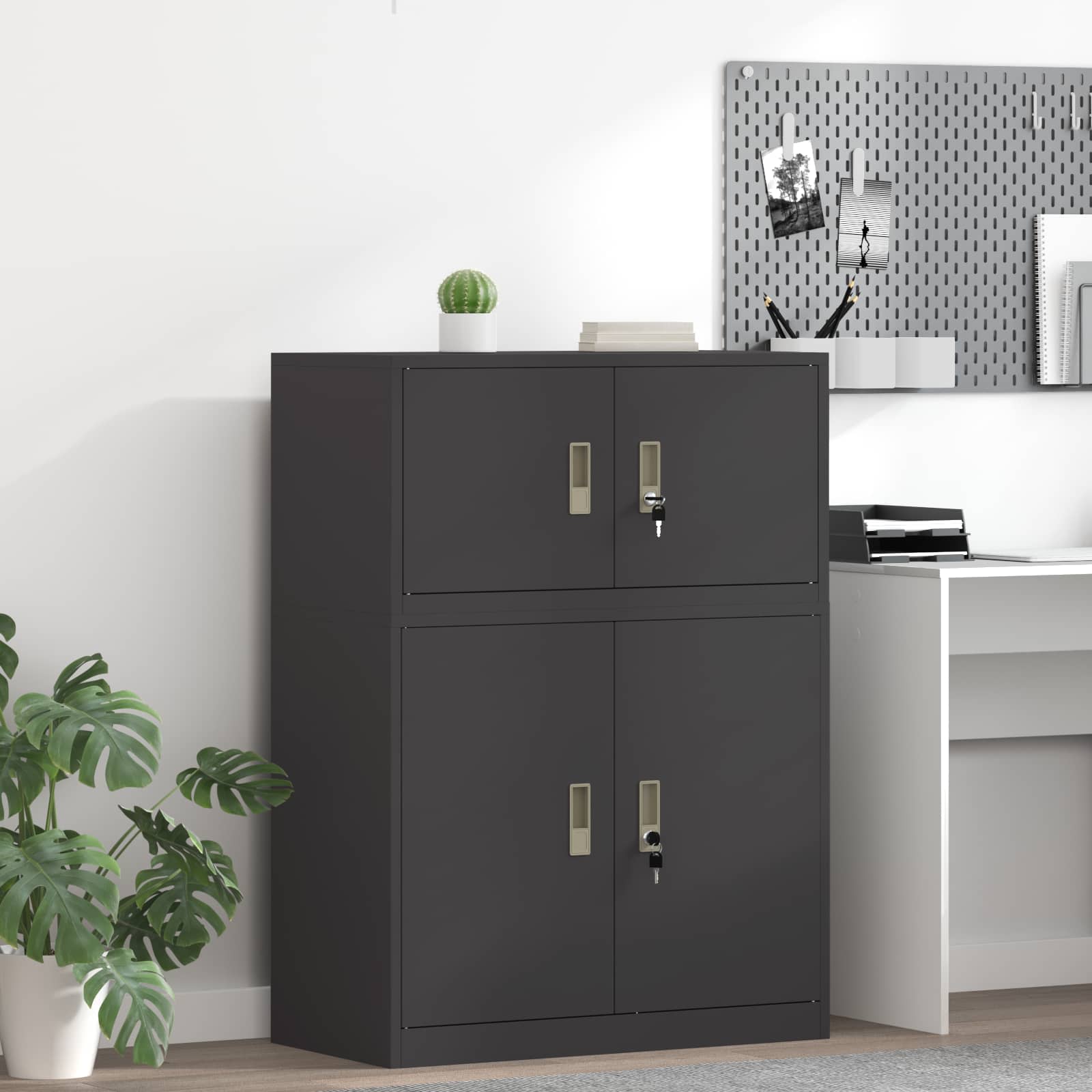 vidaXL Dulap de depozitare Negru 80 x 40 x 40 cm Oțel