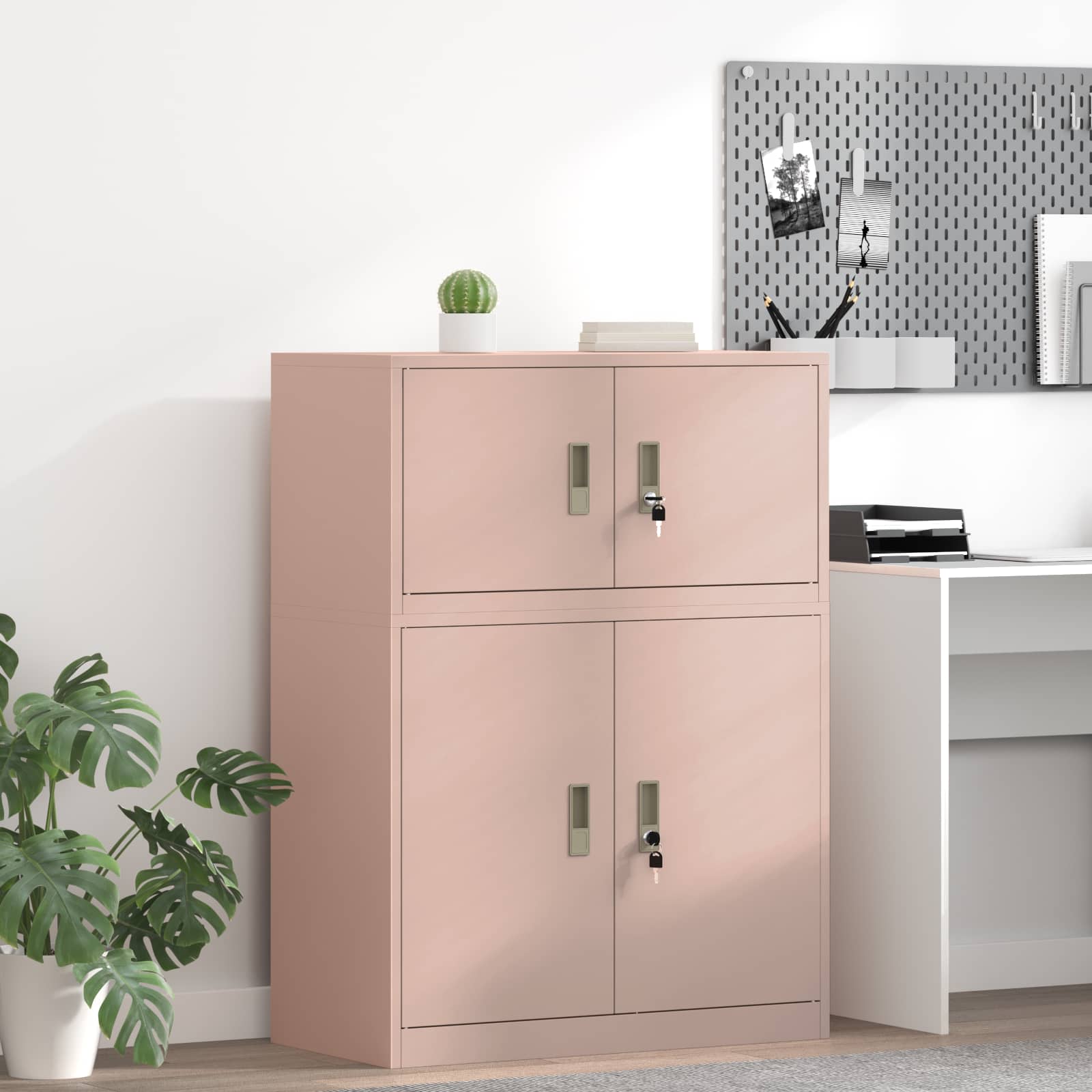 vidaXL Dulap de depozitare Roz 80 x 40 x 40 cm Oțel
