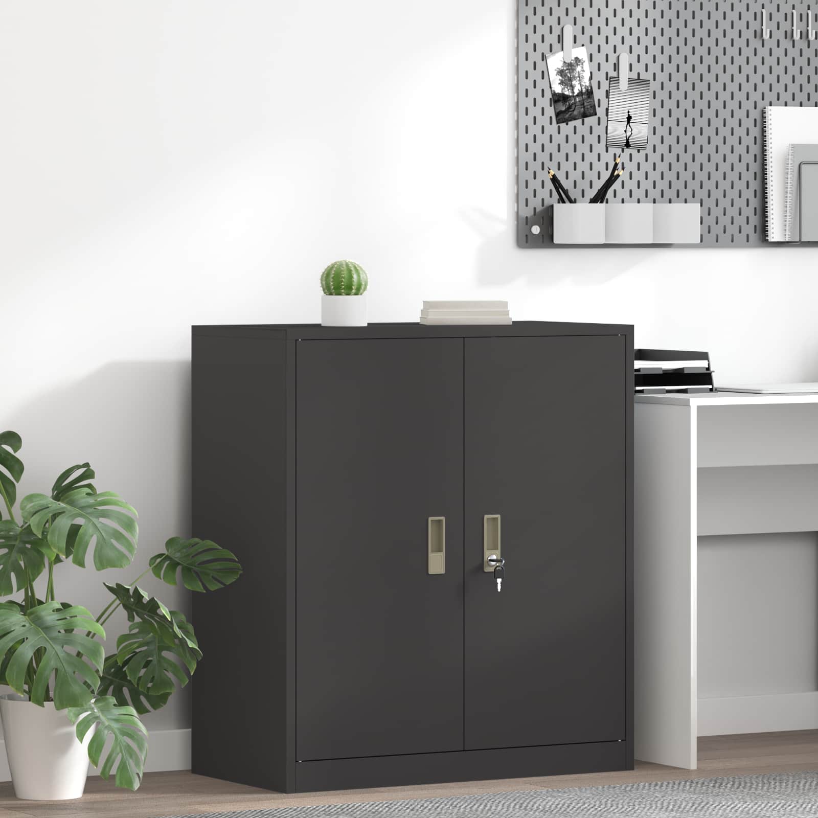 vidaXL Dulap de depozitare Negru 80 x 40 x 90 cm Oțel