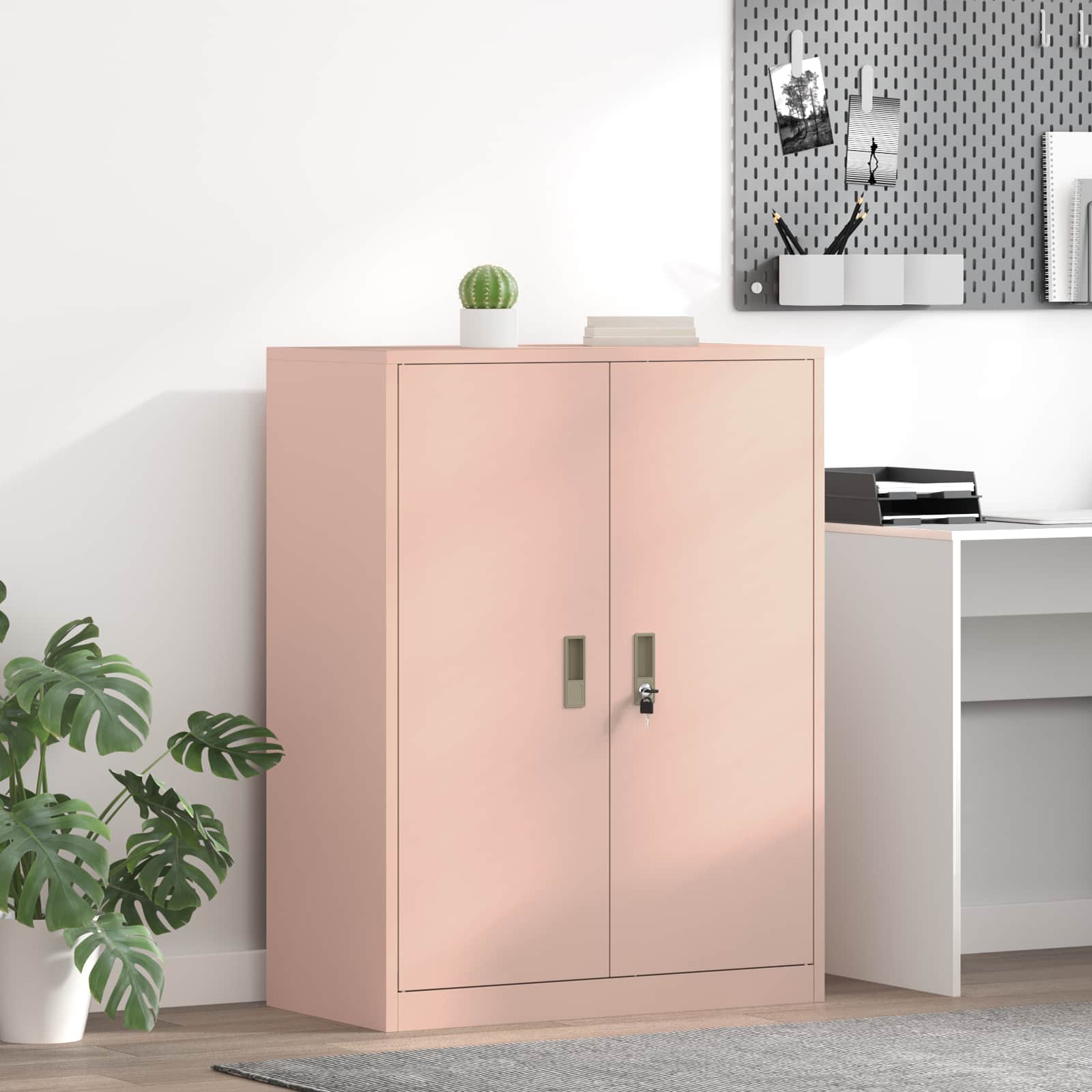 vidaXL Dulap de depozitare Roz 80 x 40 x 105 cm Oțel