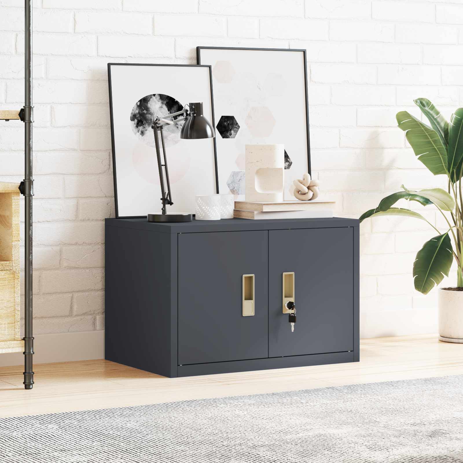 Säilytyskaappi Antrasiitti 60 x 40 x 40 cm Teräs - Image 4