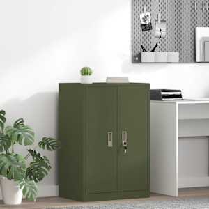 Omarica za shranjevanje Oljčno zelena 60 x 40 x 90 cm Jeklo