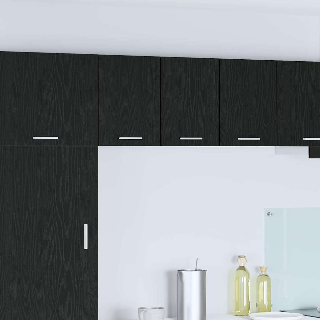 Dulapuri bucătărie - Dulap suspendat Riga 2 pcs Stejar negru și Alb 30 x 31 x 40 cm