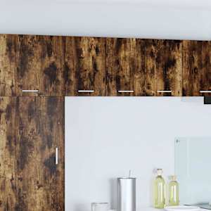 Viseča omarica z vrati Dimljen hrast in bela 30 x 31 x 40 cm