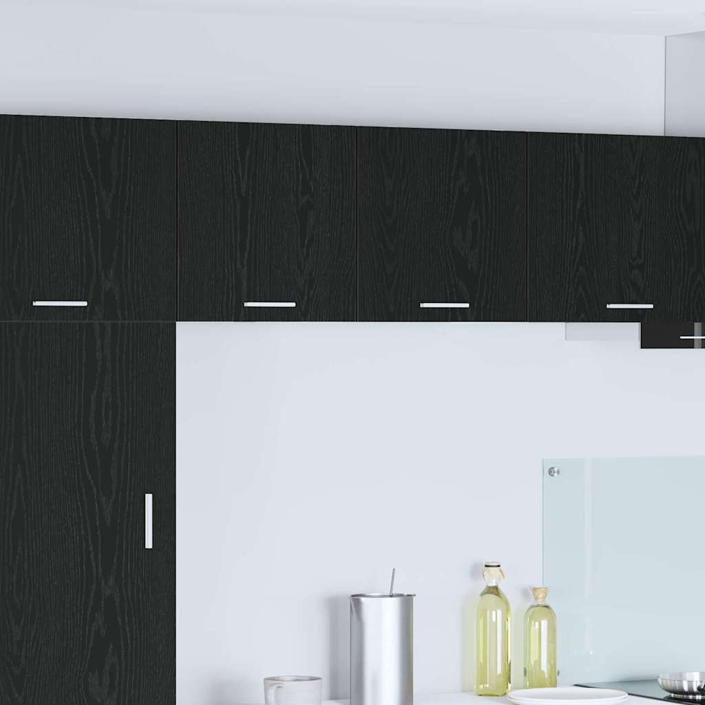 vidaXL Hängeschrank Riga Schwarze Eiche und Weiß 40 x 31 x 40 cm