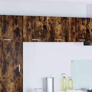 Viseča omarica z vrati Dimljen hrast in bela 40 x 31 x 40 cm