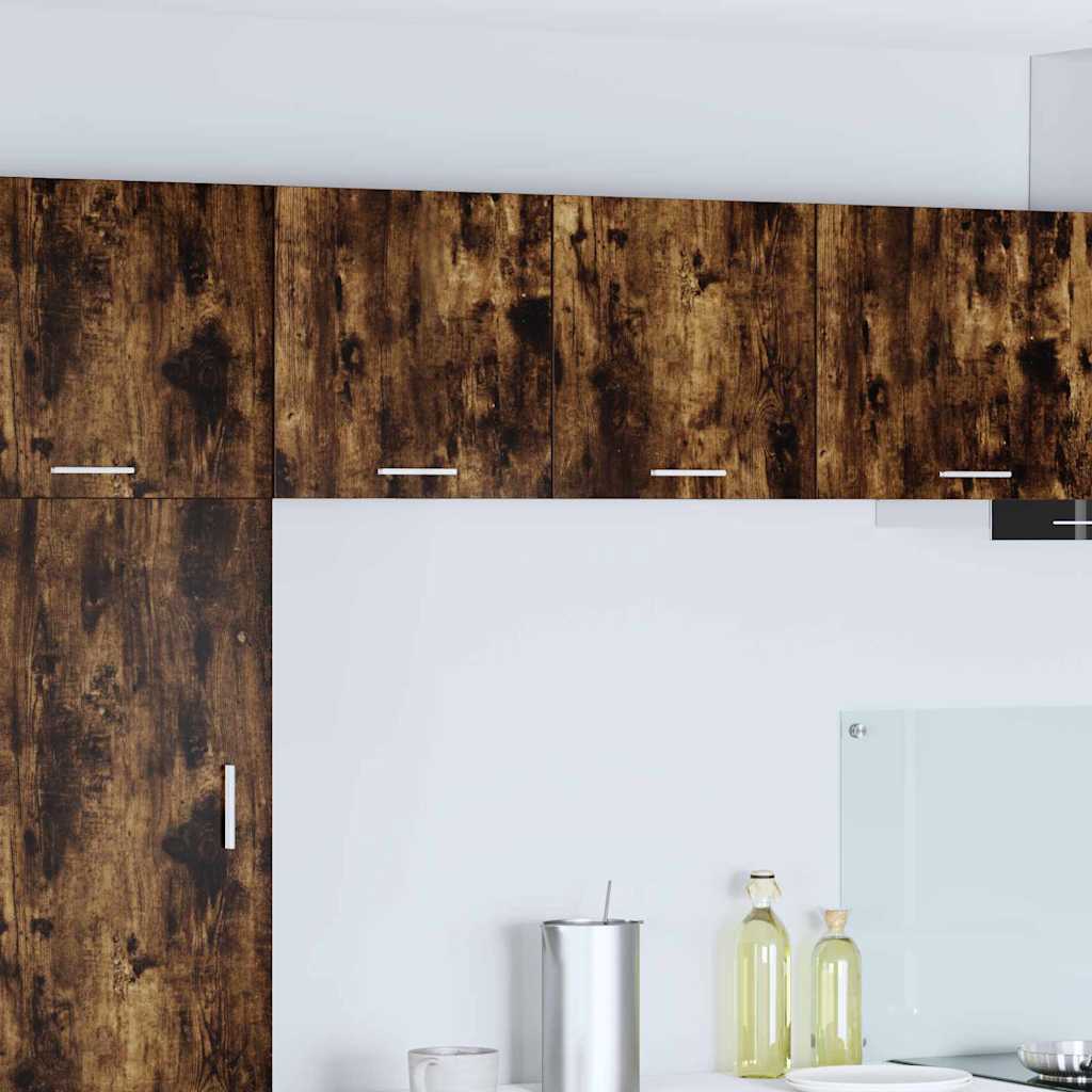 vidaXL Hängeschrank mit Regal Riga 2 pcs Geräucherte Eiche und Weiß