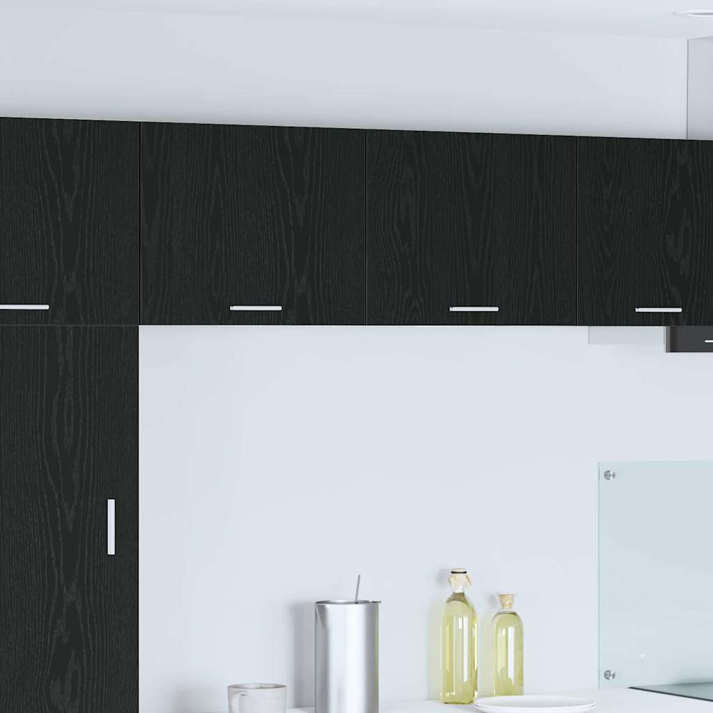 Dulapuri & depozitare - Dulap suspendat Riga 2 pcs Stejar negru și Alb 50 x 31 x 40 cm