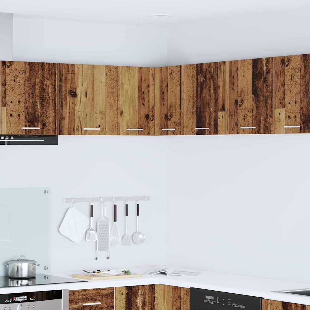 vidaXL Hängeschrank mit Regal Riga Altes Holz und Weiß 57 x 57 x 40 cm