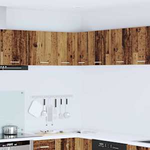 Viseča omarica Staro les in bela 57 x 57 x 40 cm