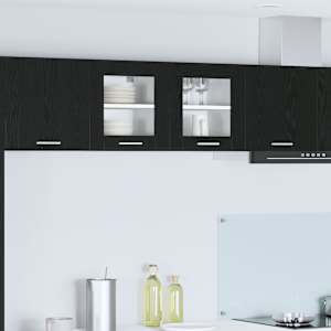 Viseča omarica z vrati 2 pcs Črna Orehovina 40 x 31 x 40 cm