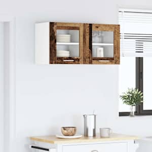 Závěsná skříňka s úložištěm 2 pcs Staré dřevo 40 x 31 x 40 cm - obrázek 4