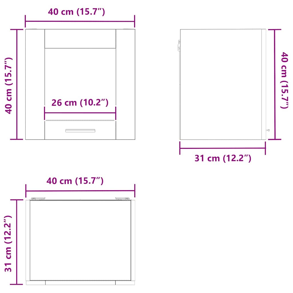 Závěsná skříňka Riga 2 pcs Artisanový dub 40 x 31 x 40 cm - obrázek 14