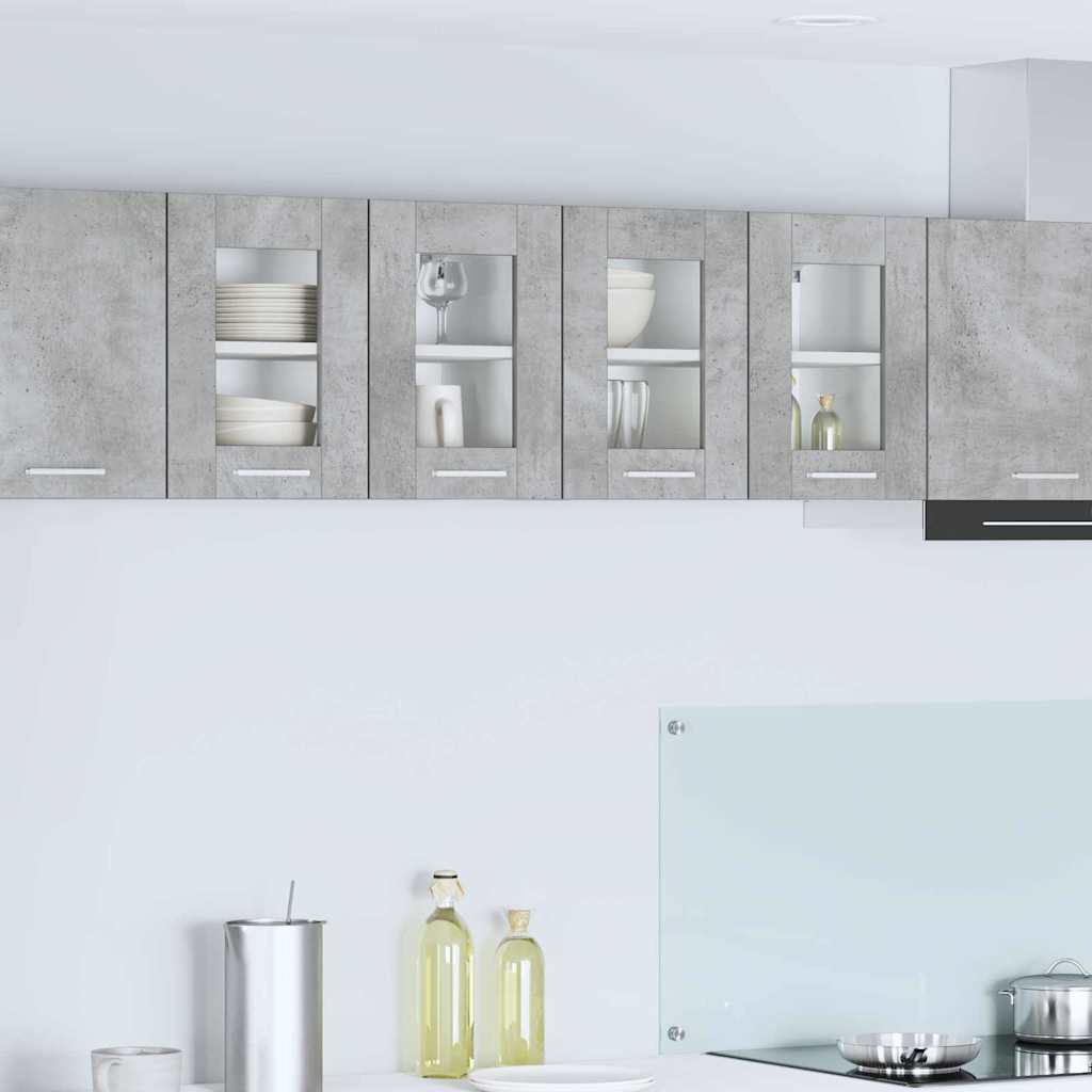 vidaXL Hängeschrank mit Regal Riga 2 pcs Beton Grau 60 x 31 x 40 cm