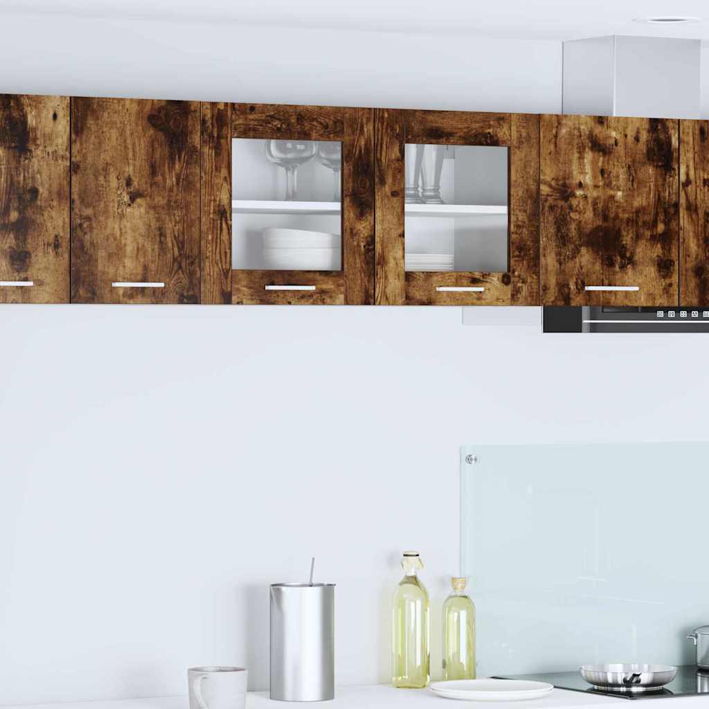 vidaXL Dulap suspendat Riga Stejar afumat și alb 80 x 31 x 40 cm