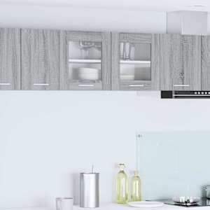 Viseča omarica z vrati Siva Sonoma in bela 80 x 31 x 40 cm