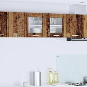 Viseča omarica z vrati Staro les in bela 80 x 31 x 40 cm