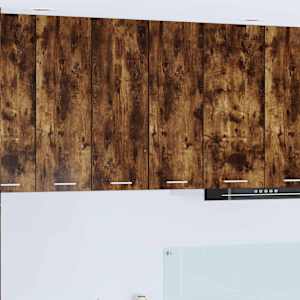 Viseča omarica z vrati Dimljen hrast in bela 30 x 31 x 80 cm