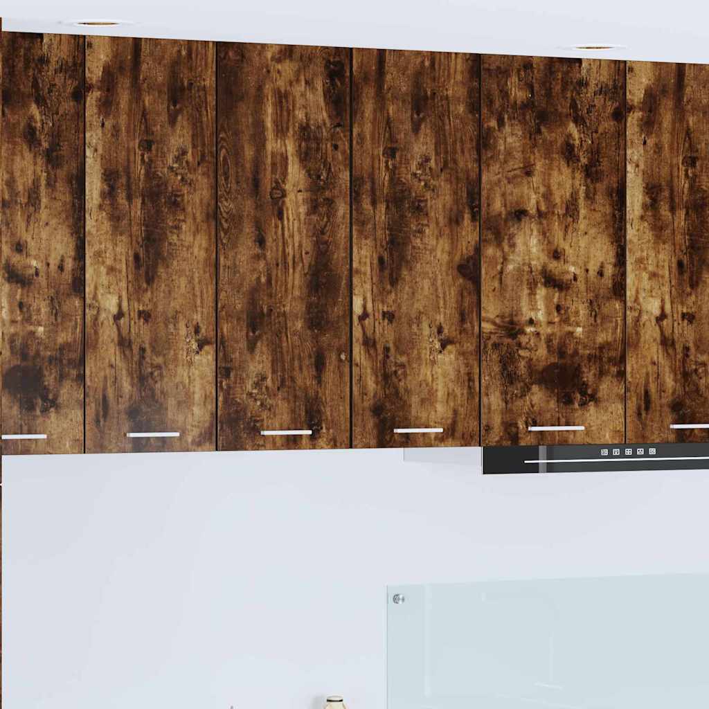 vidaXL Hängeschrank mit Regal Riga 2 pcs Geräucherte Eiche und Weiß