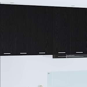 Viseča omarica z vrati Riga Črni hrast in bela 40 x 31 x 80 cm