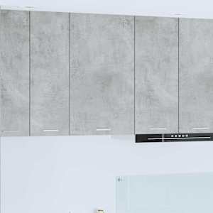 Viseča omarica z vrati Beton sivo in bela 50 x 31 x 80 cm