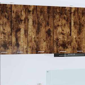 Viseča omarica z vrati Dimljen hrast in bela 50 x 31 x 80 cm