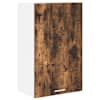 vidaXL Seinakapp Suitsutatud tamm ja valge 50 x 31 x 80 cm Tehispuit
