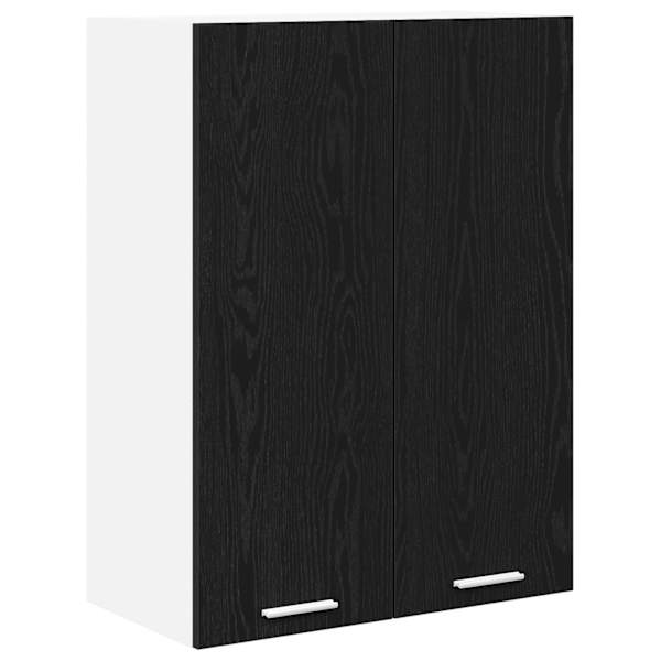 vidaXL Seinakapp Must tamm 60 x 31 x 80 cm Tehispuit