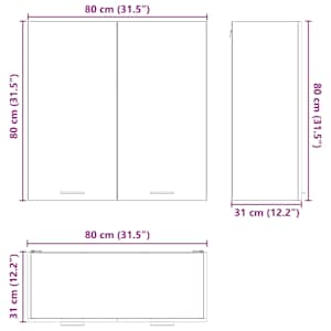Závěsná skříňka Betonově šedá 80 x 31 x 80 cm kompozitní dřevo - obrázek 12