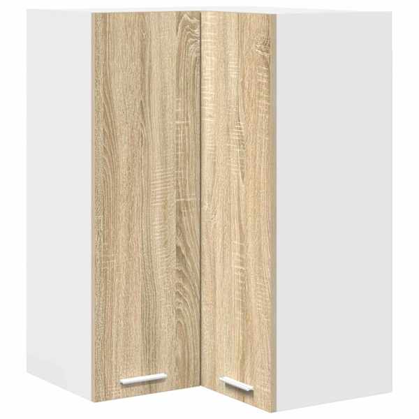 vidaXL Seinakapp Sonoma tammes ja valges 57 x 57 x 80 cm Tehispuit