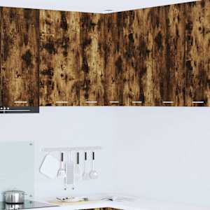 Viseča omarica Dimljen hrast in bela 57 x 57 x 80 cm