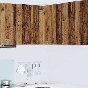 Viseča omarica Staro les in bela 57 x 57 x 80 cm