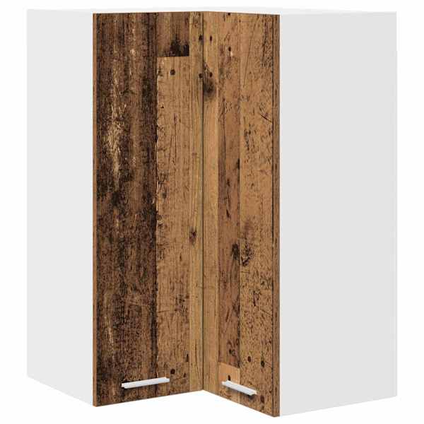 vidaXL Seinakapp Vana puu ja valge 57 x 57 x 80 cm Tehispuit