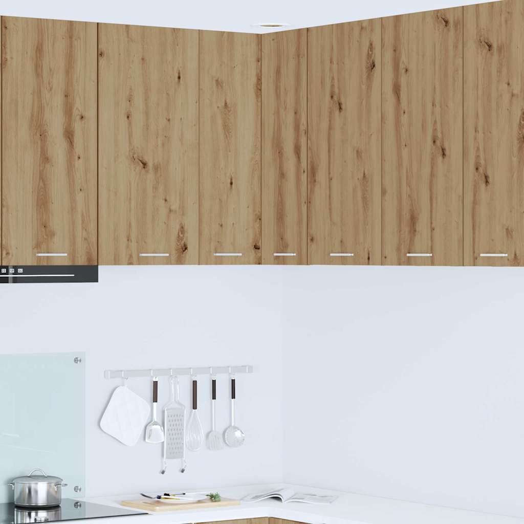 vidaXL Hängeschrank Riga Artisan-Eiche und Weiß 57 x 57 x 80 cm