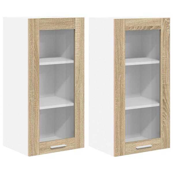 vidaXL Seinakapp 2 tk Sonoma tamm Tehispuit