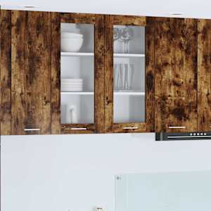 Viseča omarica z vrati 2 pcs Dimljeni oreh 40 x 31 x 80 cm