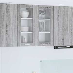 Viseča omarica z vrati 2 pcs Siva Sonoma 40 x 31 x 80 cm