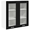 vidaXL Seinakapp Must tamm 80 x 31 x 80 cm Tehispuit