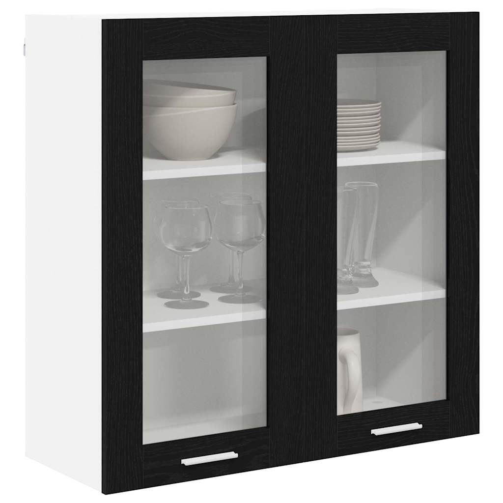 vidaXL Hangkast Riga Zwart Eiken 80 x 31 x 80 cm Bewerkt hout