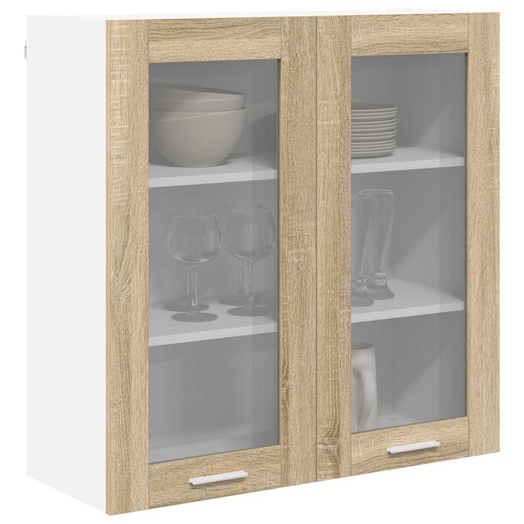vidaXL Hangkast Riga Sonoma Eiken 80 x 31 x 80 cm Bewerkt hout