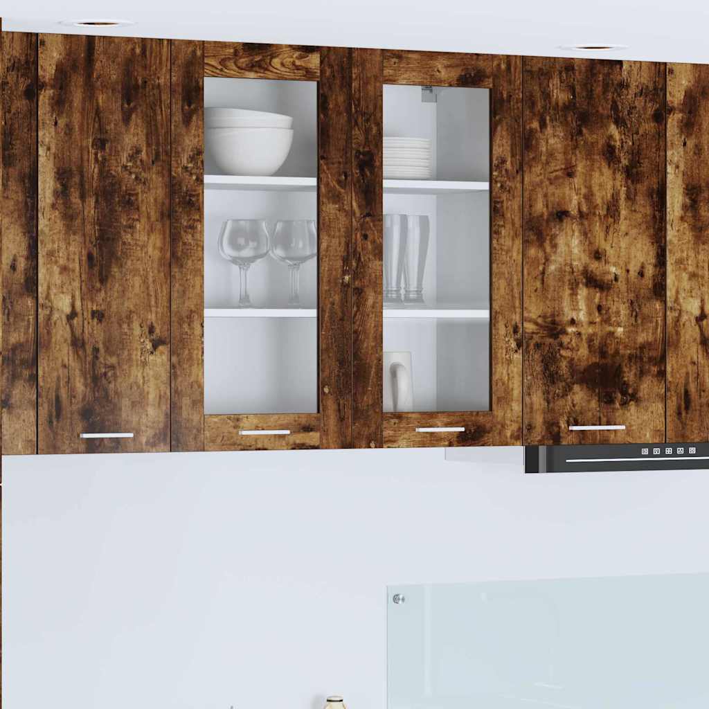 vidaXL Hängeschrank mit Regal Riga Geräucherte Eiche 80 x 31 x 80 cm