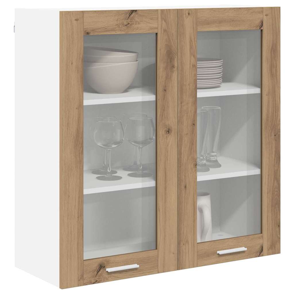 vidaXL Hangkast Riga Artisan Eiken 80 x 31 x 80 cm Bewerkt hout