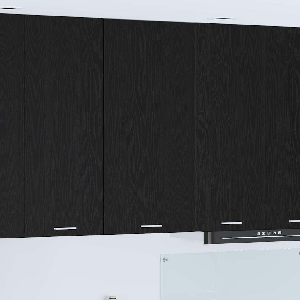 vidaXL Hängeschrank Riga Schwarze Eiche und Weiß 50 x 31 x 100 cm