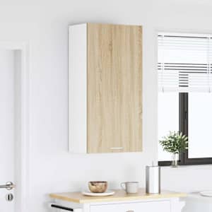 Závěsná skříňka s úložištěm Sonoma dub a bílá 50 x 31 x 100 cm - obrázek 4