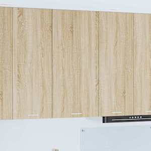 Viseča omarica z vrati Sonoma hrast in bela 50 x 31 x 100 cm