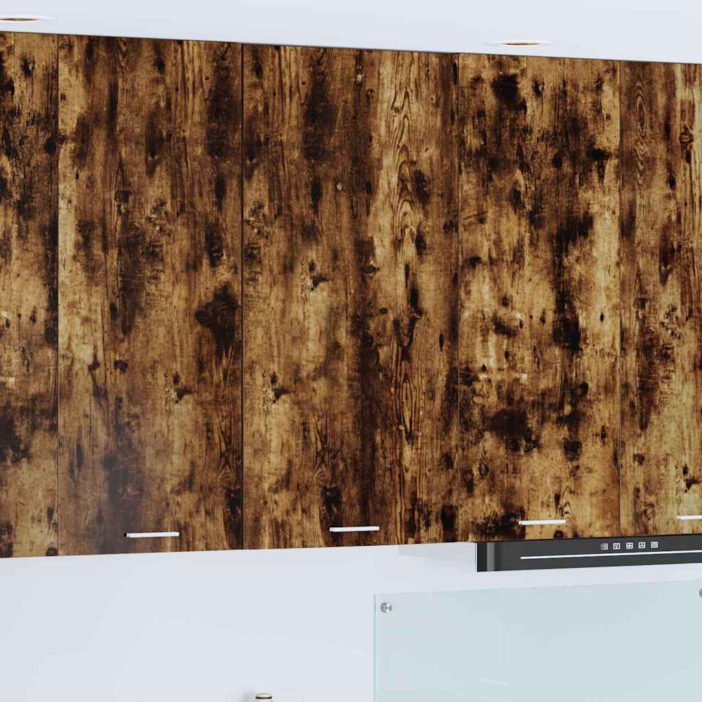 vidaXL Hängeschrank Riga Geräucherte Eiche und Weiß 50 x 31 x 100 cm