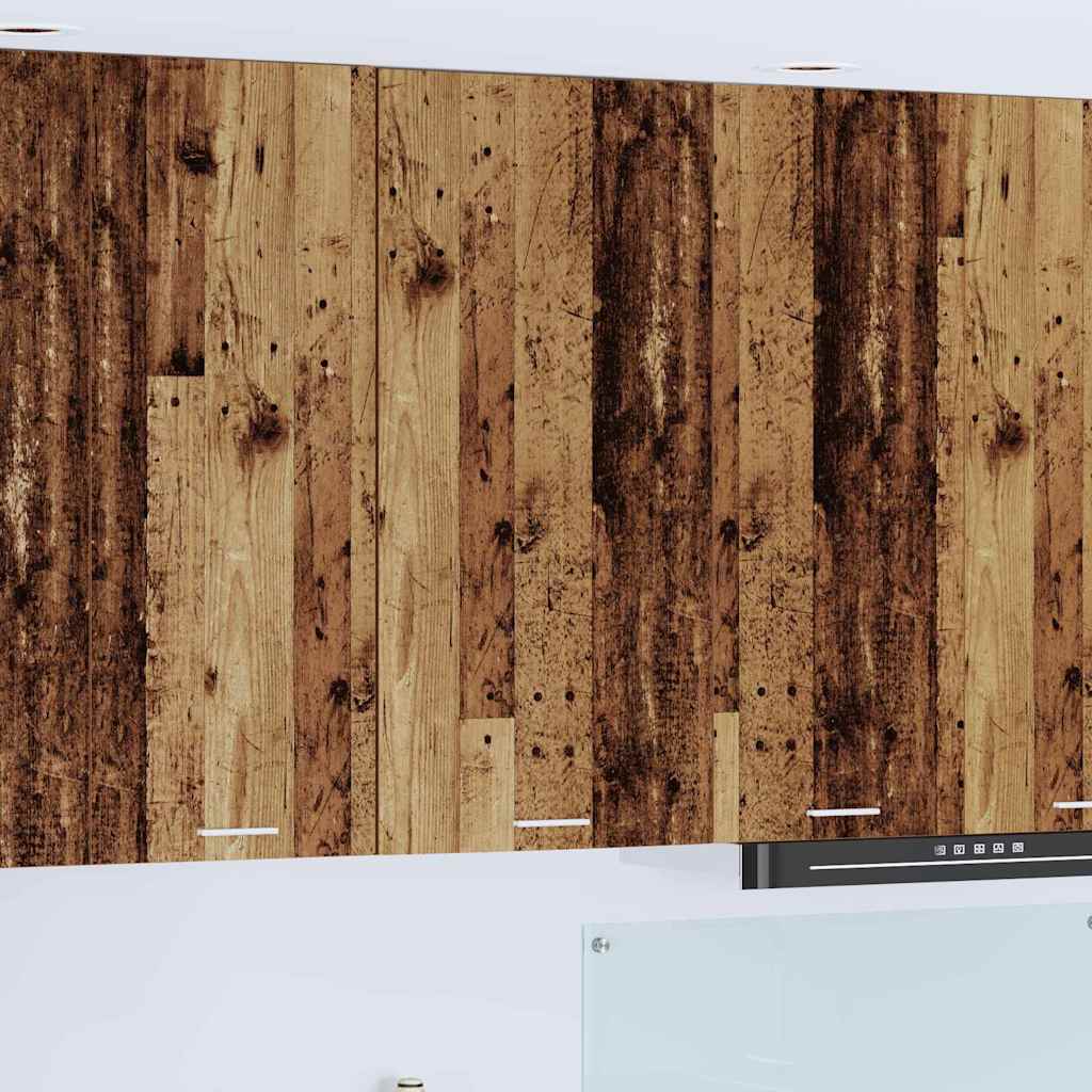 vidaXL Hängeschrank mit Tür Riga Altes Holz und Weiß 50 x 31 x 100 cm