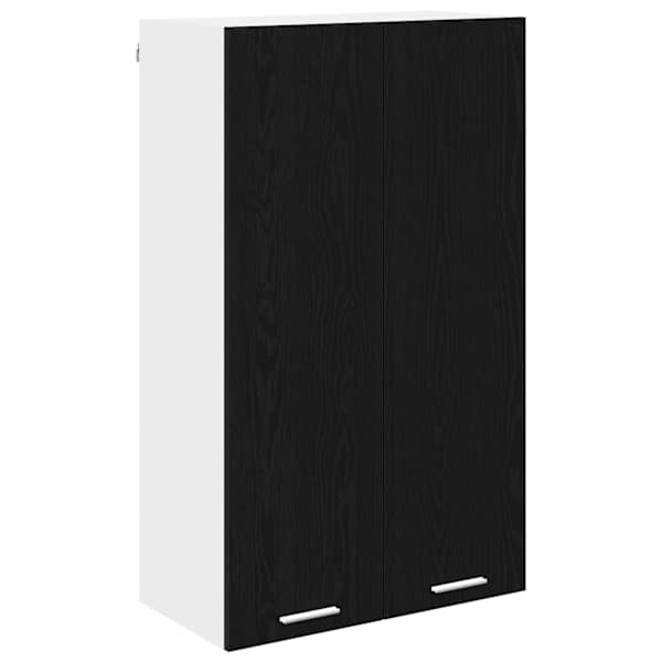 vidaXL Seinakapp Must tamm 60 x 31 x 100 cm Tehispuit