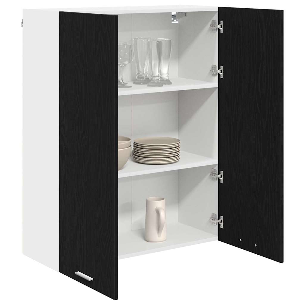 vidaXL Hangkast Riga Zwart Eiken 80 x 31 x 100 cm Bewerkt hout