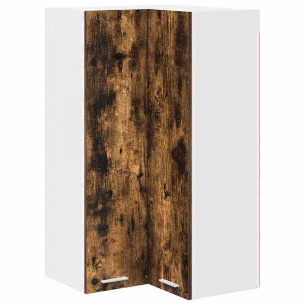vidaXL Seinakapp Suitsutatud tamm ja valge 57 x 57 x 100 cm Tehispuit